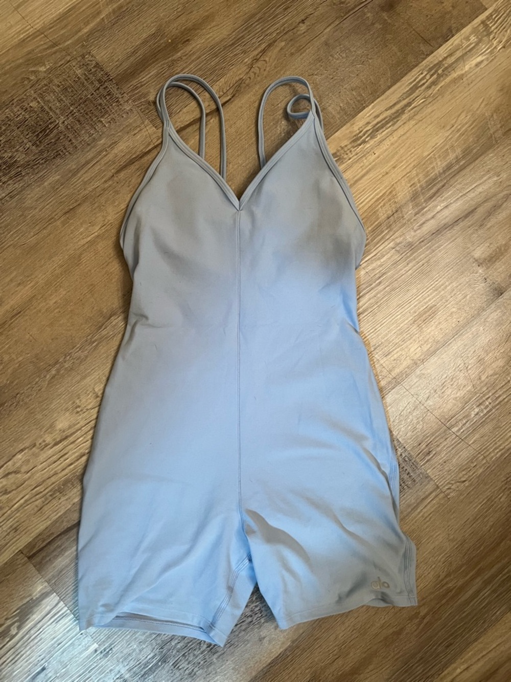 ALO Suns Out Onesie Yoga Light Blue Women's One-Piece Romper